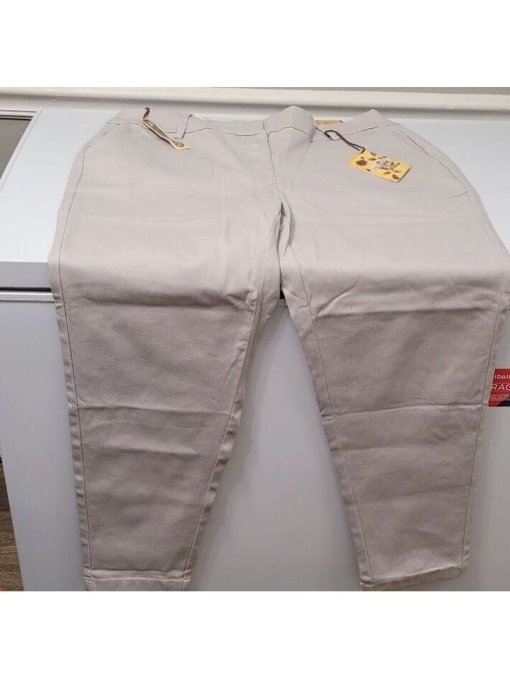 Hybrid & Company Women's Beige Cotton Blend Stretch Office Work Pants Size 16